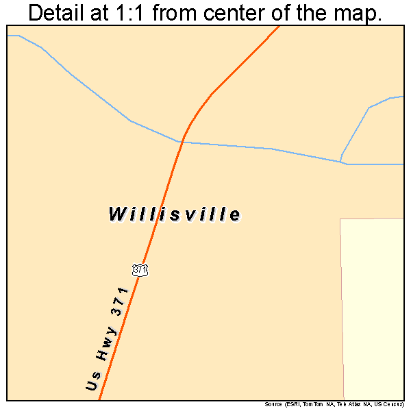 Willisville, Arkansas road map detail