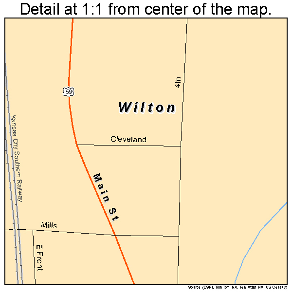 Wilton, Arkansas road map detail