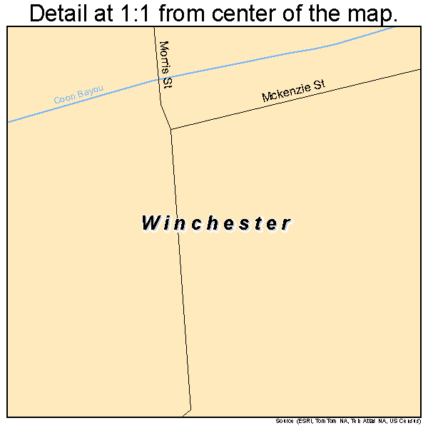 Winchester, Arkansas road map detail
