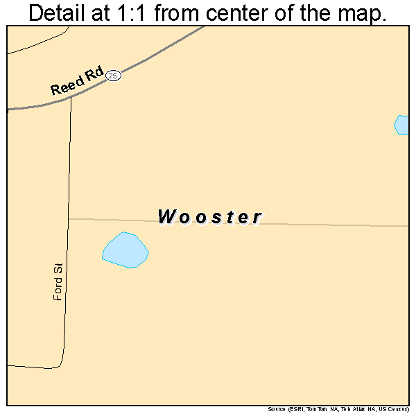 Wooster, Arkansas road map detail
