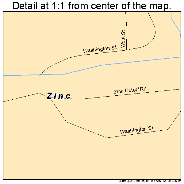 Zinc, Arkansas road map detail