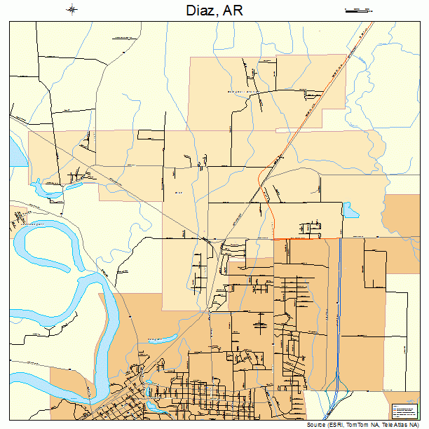 Diaz, AR street map