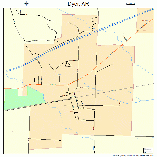 Dyer, AR street map