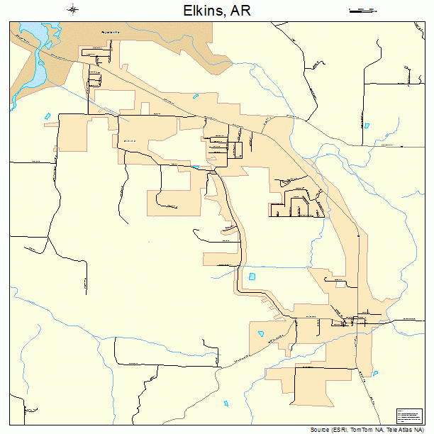 Elkins, AR street map