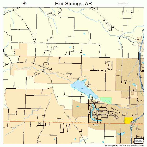 Elm Springs, AR street map