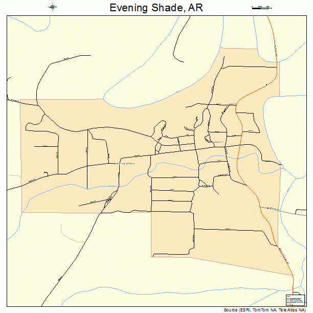 Evening Shade, AR street map