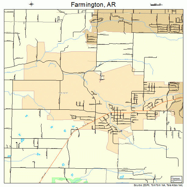 Farmington, AR street map