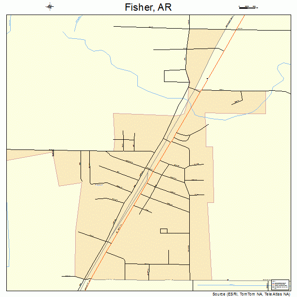 Fisher, AR street map