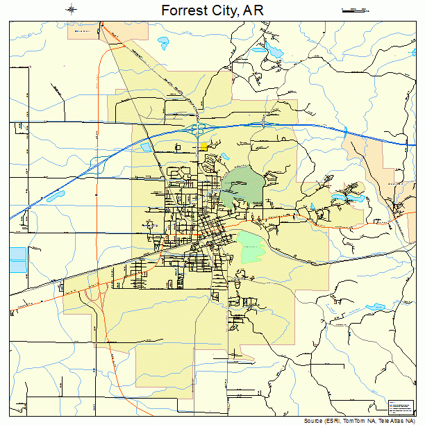 Forrest City, AR street map