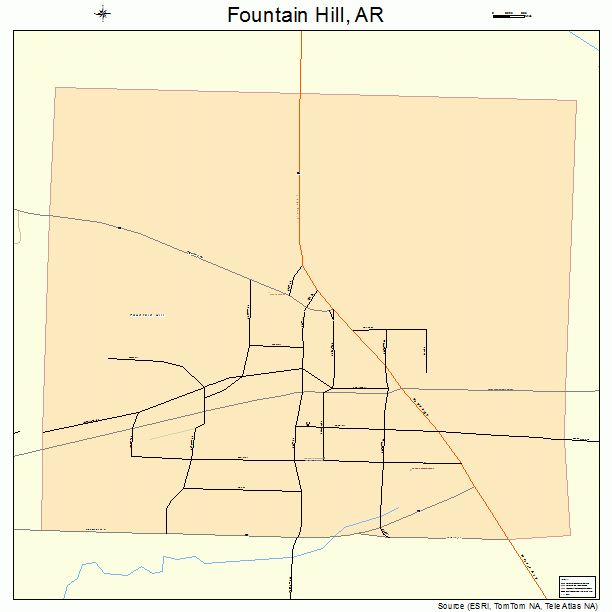 Fountain Hill, AR street map