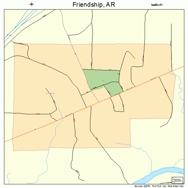 Friendship, AR street map