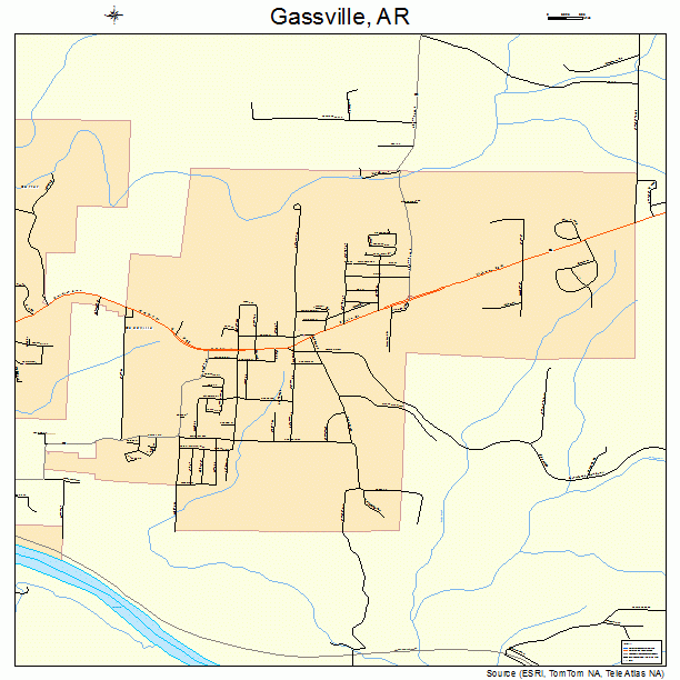 Gassville, AR street map