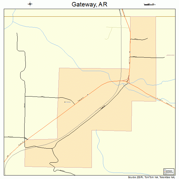 Gateway, AR street map
