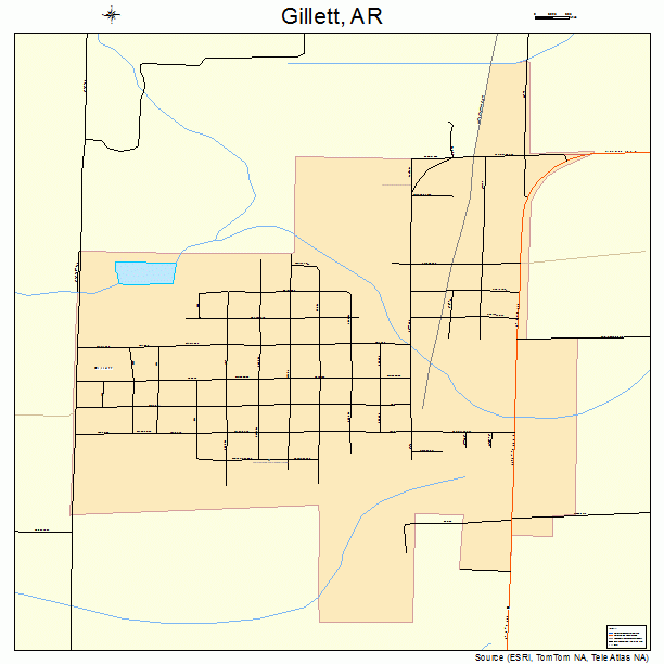 Gillett, AR street map
