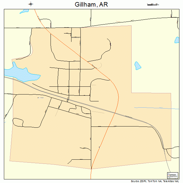 Gillham, AR street map