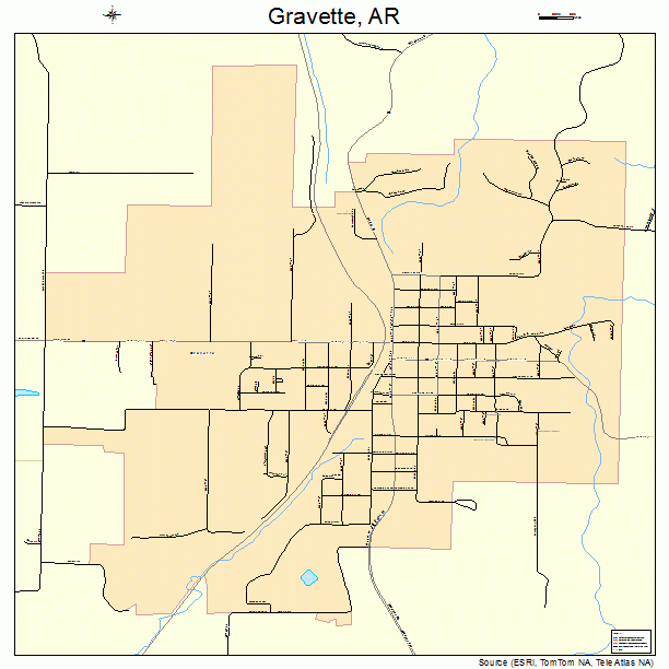 Gravette, AR street map
