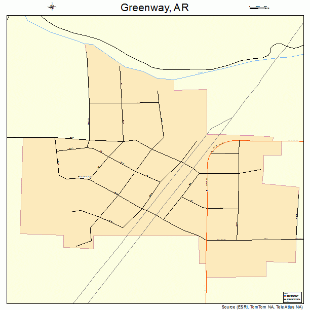 Greenway, AR street map