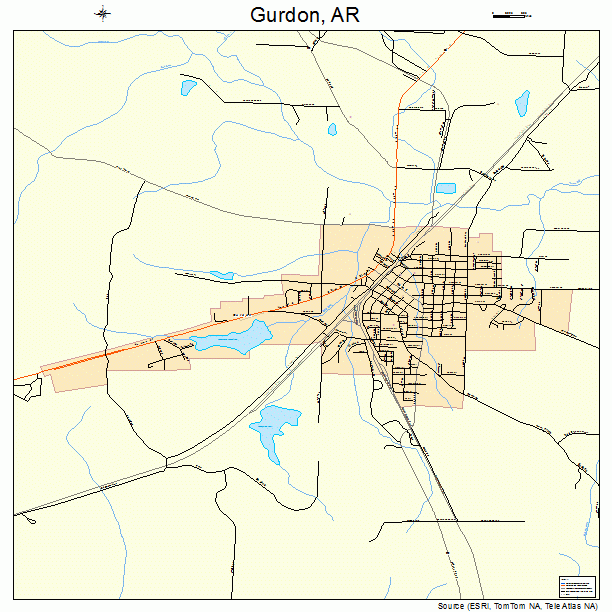 Gurdon, AR street map