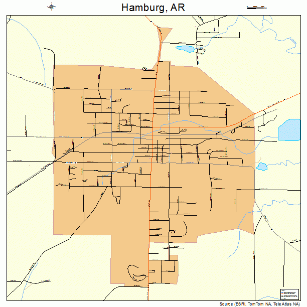 Hamburg, AR street map