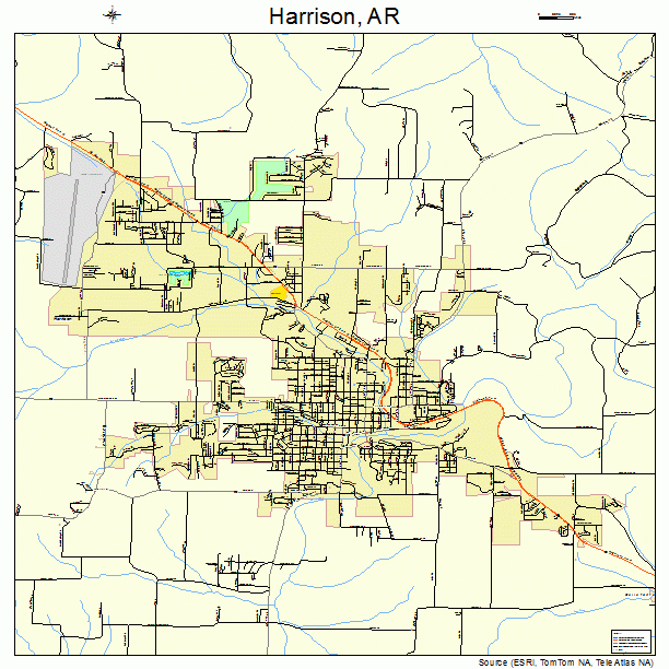 Harrison, AR street map