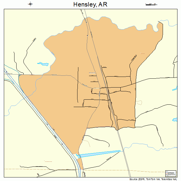 Hensley, AR street map