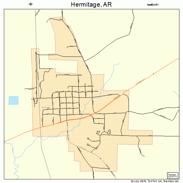 Hermitage, AR street map