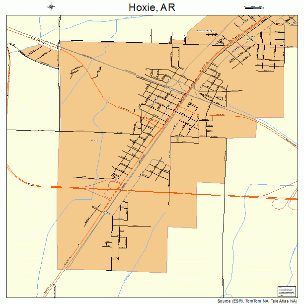 Hoxie, AR street map