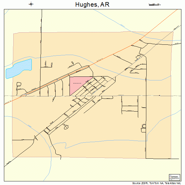 Hughes, AR street map