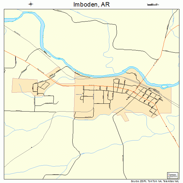 Imboden, AR street map