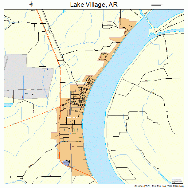 Lake Village, AR street map