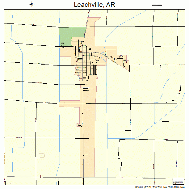 Leachville, AR street map