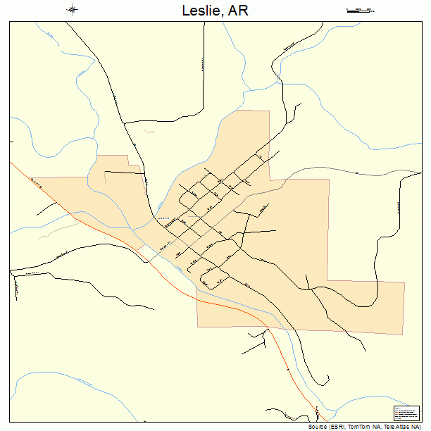 Leslie, AR street map