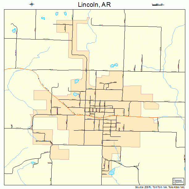 Lincoln, AR street map