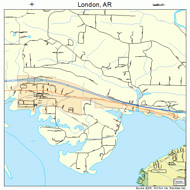 London, AR street map