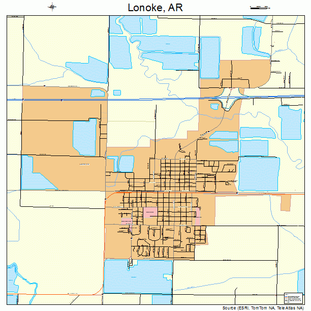 Lonoke, AR street map