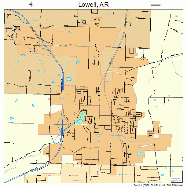 Lowell, AR street map