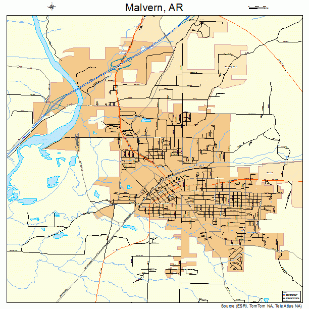 Malvern, AR street map