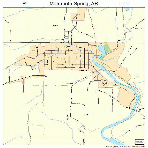 Mammoth Spring, AR street map