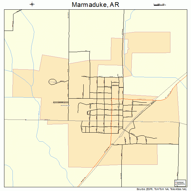 Marmaduke, AR street map