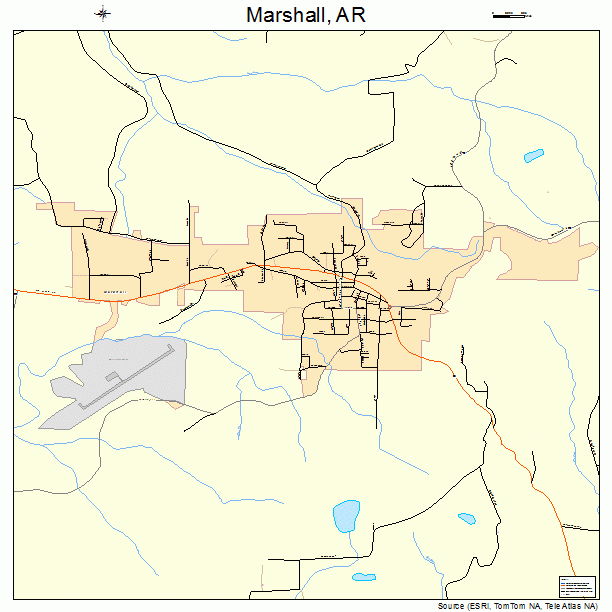 Marshall, AR street map