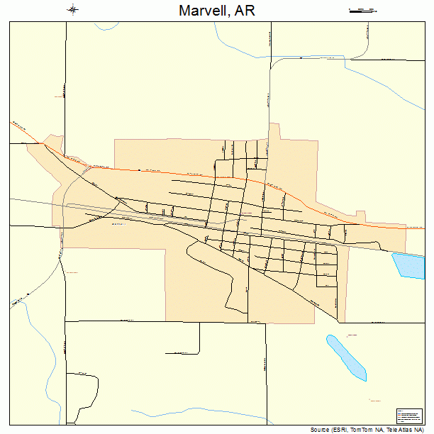 Marvell, AR street map