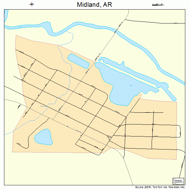Midland, AR street map