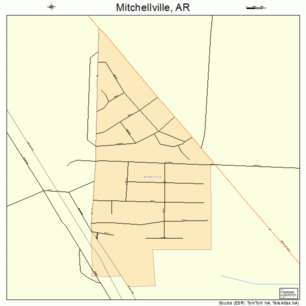 Mitchellville, AR street map