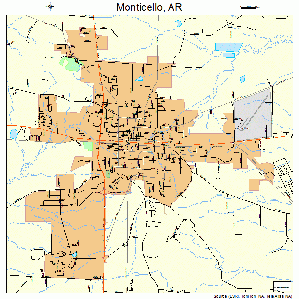 Monticello, AR street map