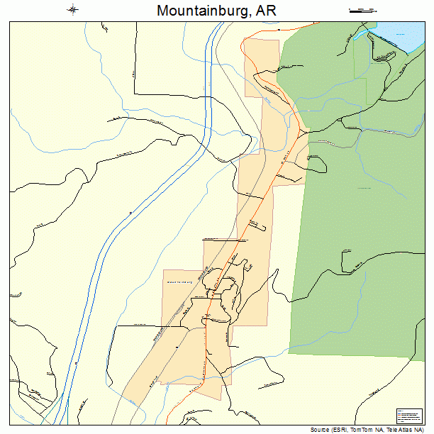 Mountainburg, AR street map