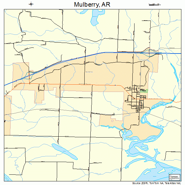 Mulberry, AR street map