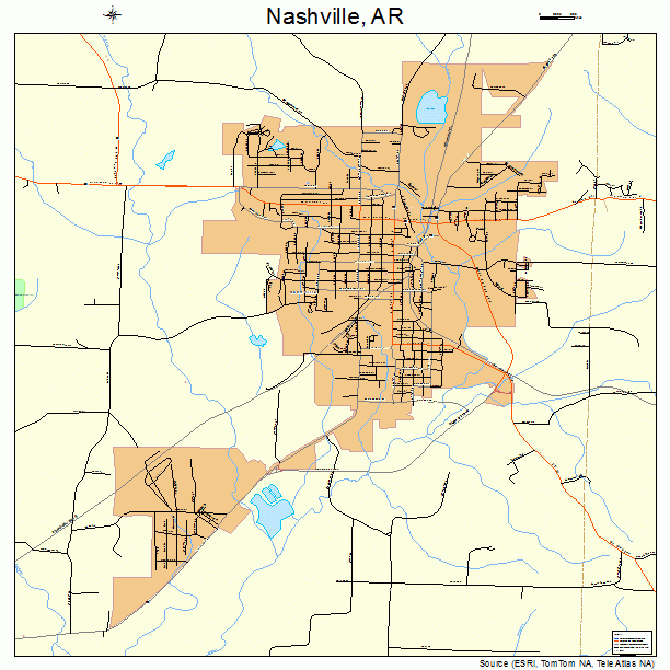 Nashville Arkansas Street Map 0548560