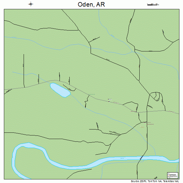 Oden, AR street map