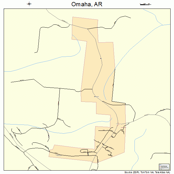 Omaha, AR street map