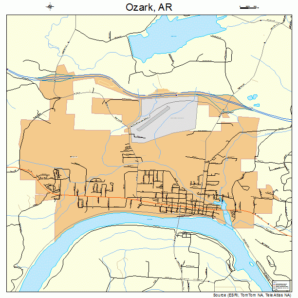 Ozark, AR street map